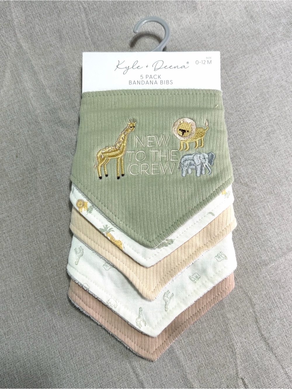Sage & Neutral Bandana Bibs - 5 Pack